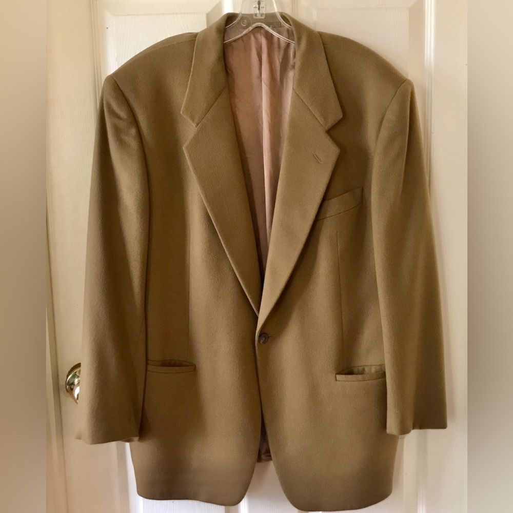 Mens 100% Cashmere Blazer from Ken Barber Made in Italy Medium Brown US Size 46